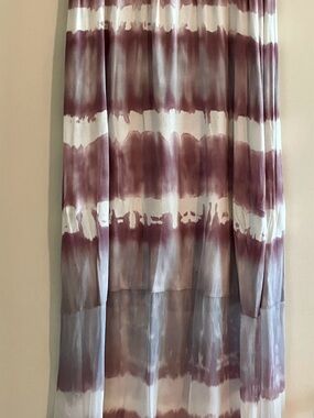 Red Haute Strapless Dress in Mauve and White Tie-Dye